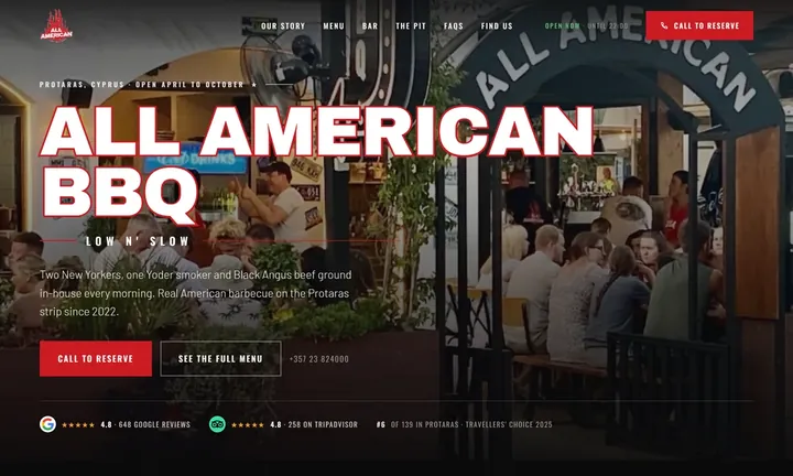 All American BBQ homepage