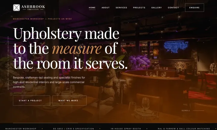 Ashbrook Upholstery homepage