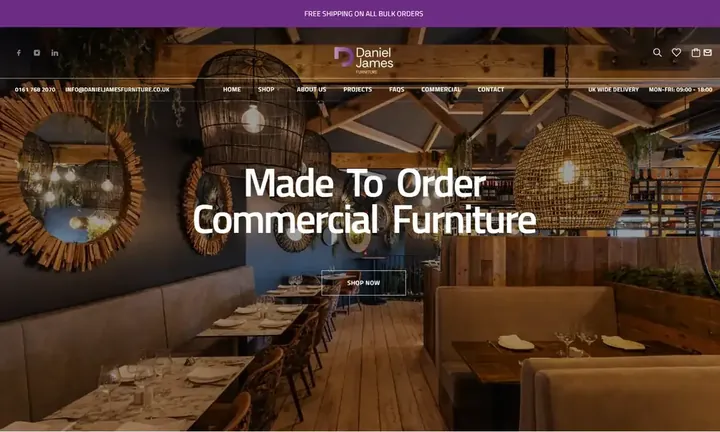 Daniel James Furniture homepage