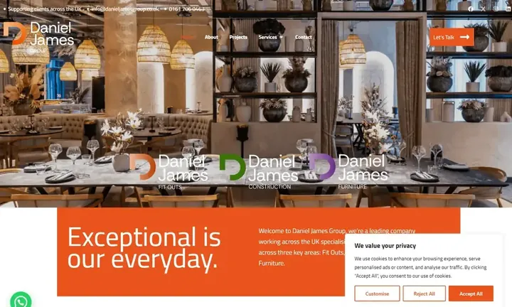 Daniel James Group 2025 homepage