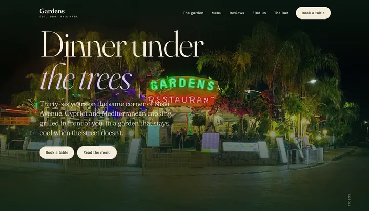 Gardens Ayia Napa homepage