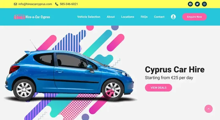 Hire a Car Cyprus homepage