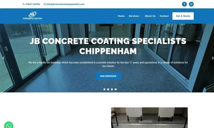 JB Concrete Coating Specialists homepage