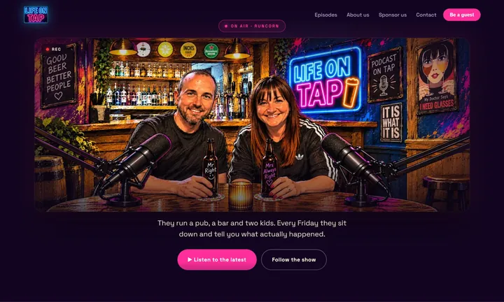 Life On Tap homepage