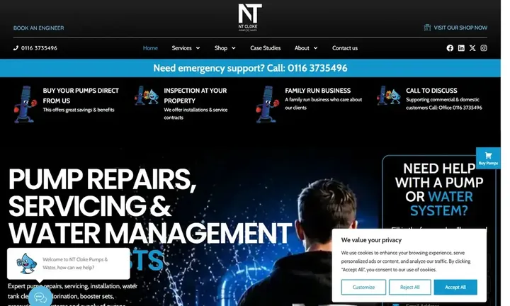NT Cloke Pumps & Water 2024 homepage