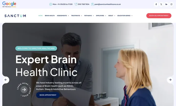 Sanctum Healthcare homepage