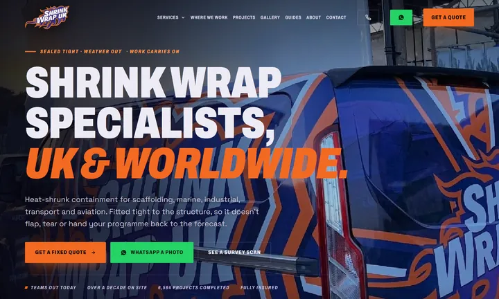 Shrink Wrap UK homepage