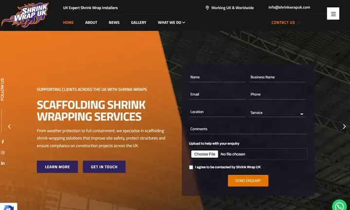 Shrinkwrap UK homepage
