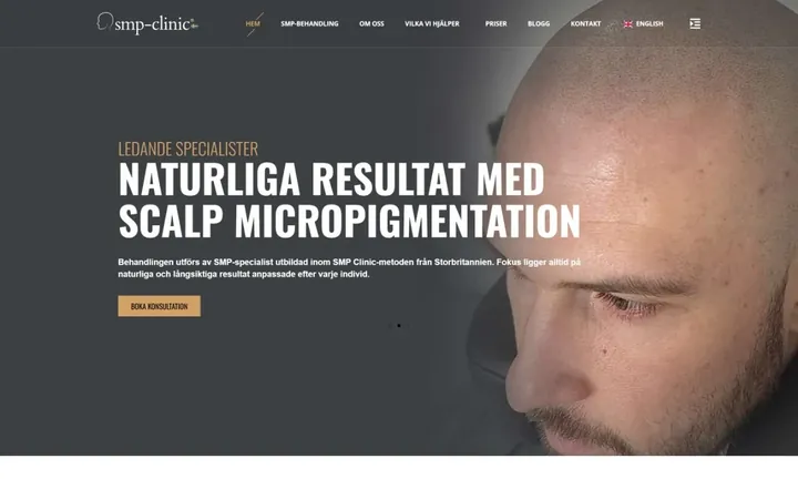 SMP Clinic Sweden homepage