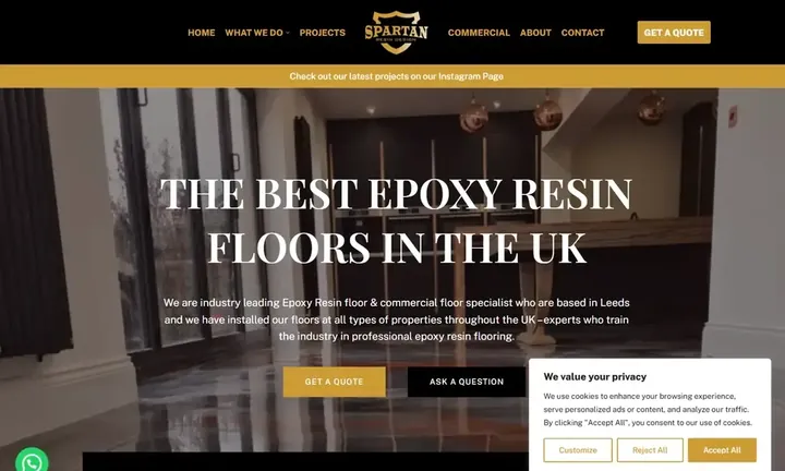 Spartan Resin homepage