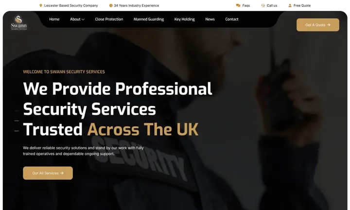 Swann Security homepage