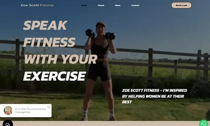 Zoe Scott Fitness homepage