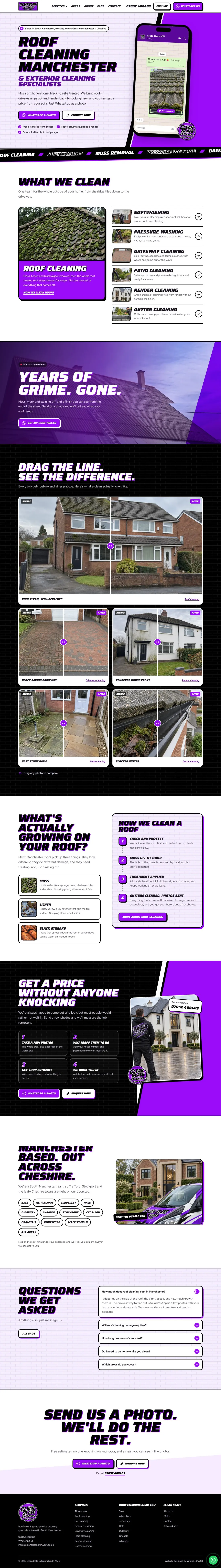 Clean Slate Exteriors North-West website homepage