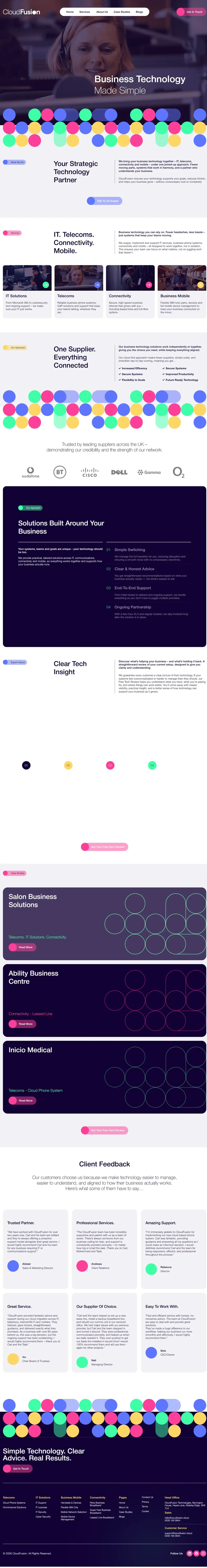 CloudFusion website homepage, a custom build designed to generate leads