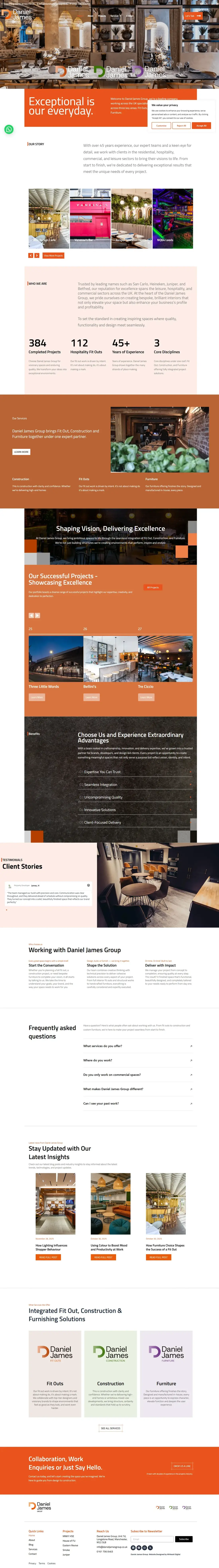 Daniel James Group website homepage, rebuilt by Whiteski Digital