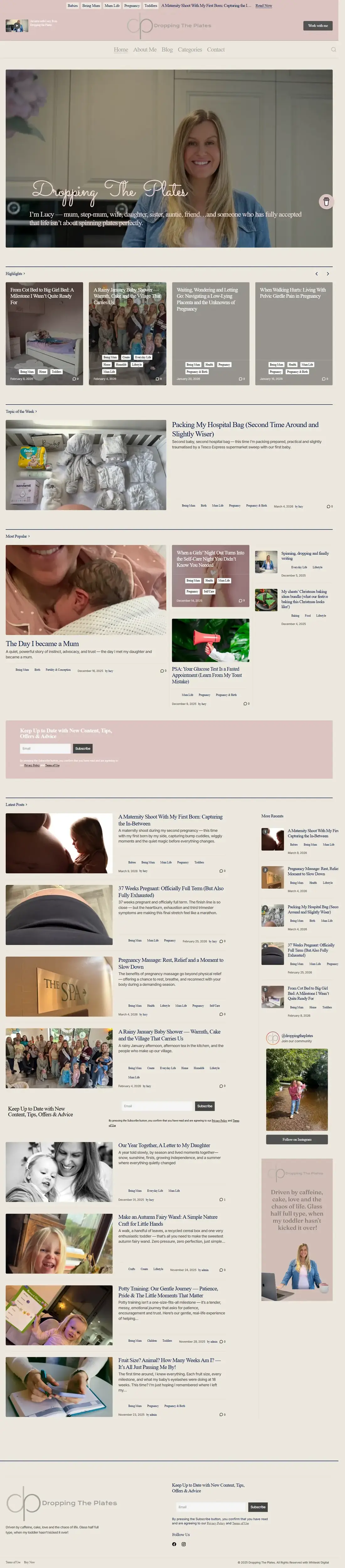 Dropping The Plates lifestyle blog homepage