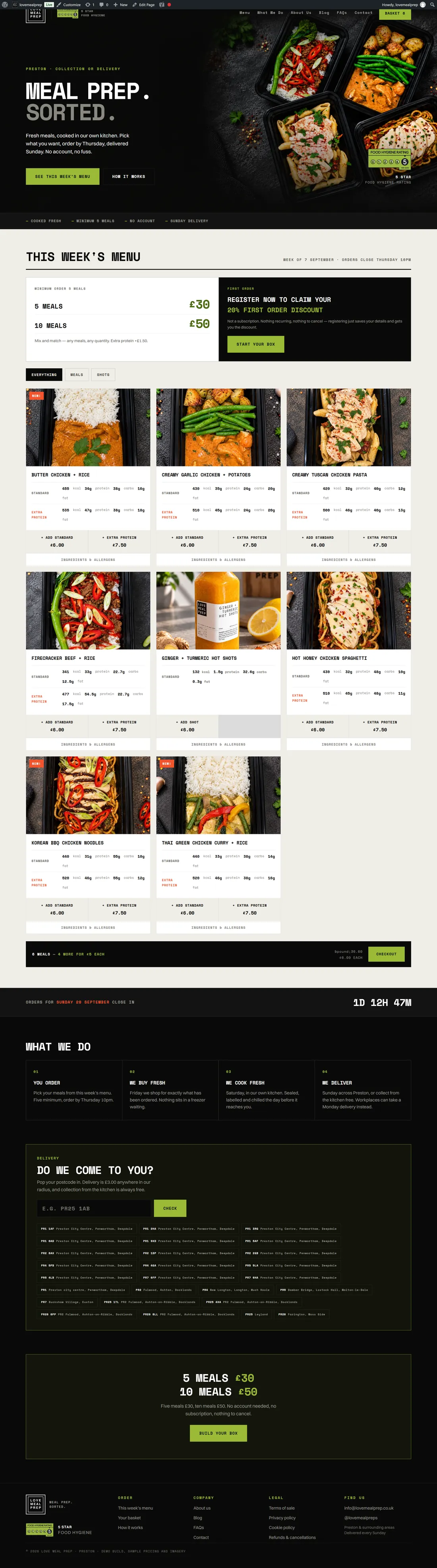 Love Meal Prep website homepage