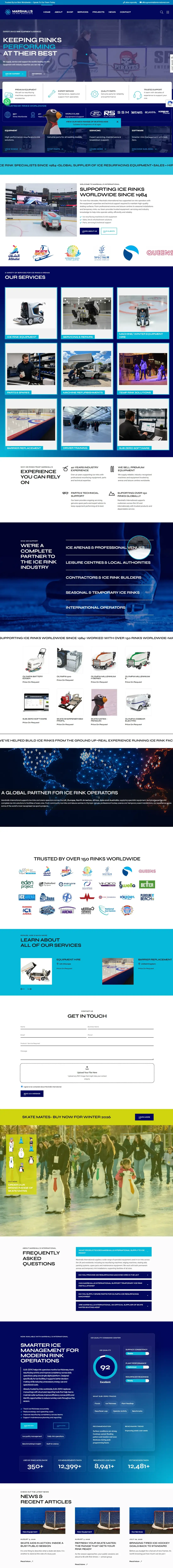 Marshalls International website homepage