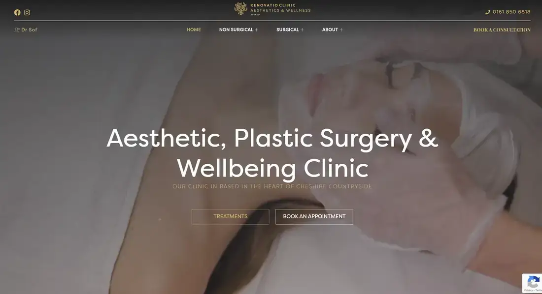 Renovatio Clinic website homepage on mobile