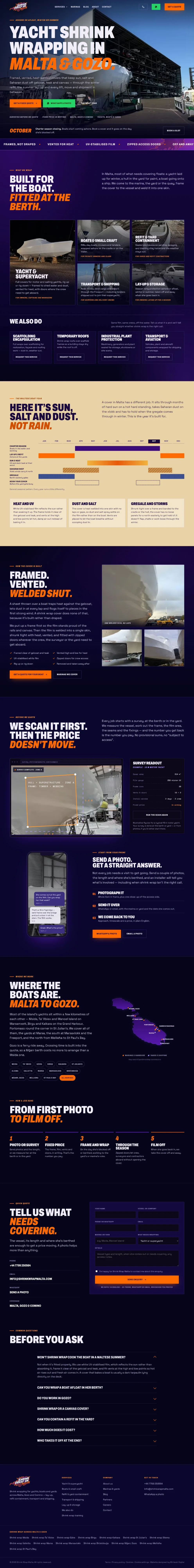 Shrink Wrap Malta website homepage