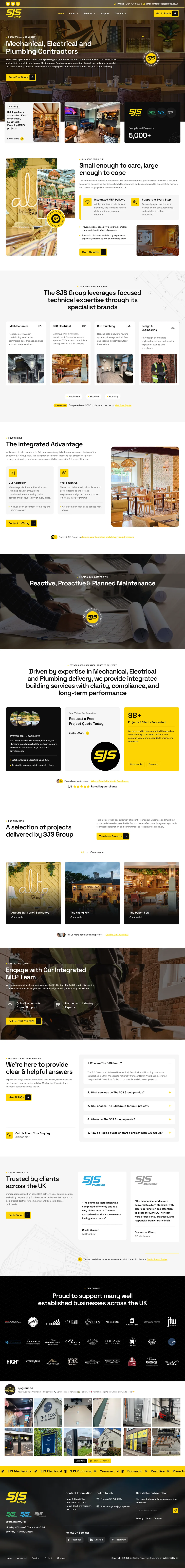 The SJS Group website homepage, rebuilt by Whiteski Digital