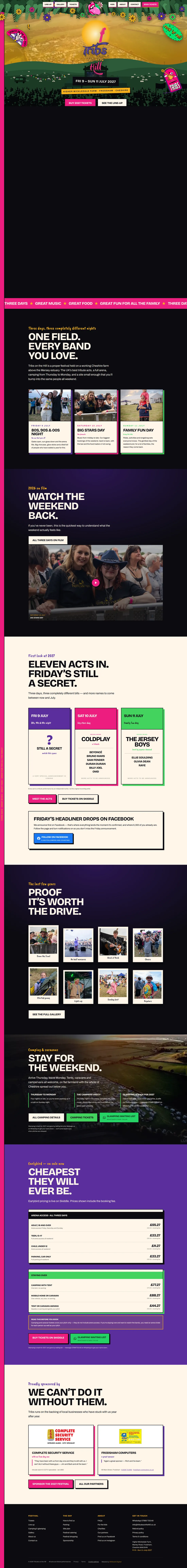 Tributes on the Hill website homepage