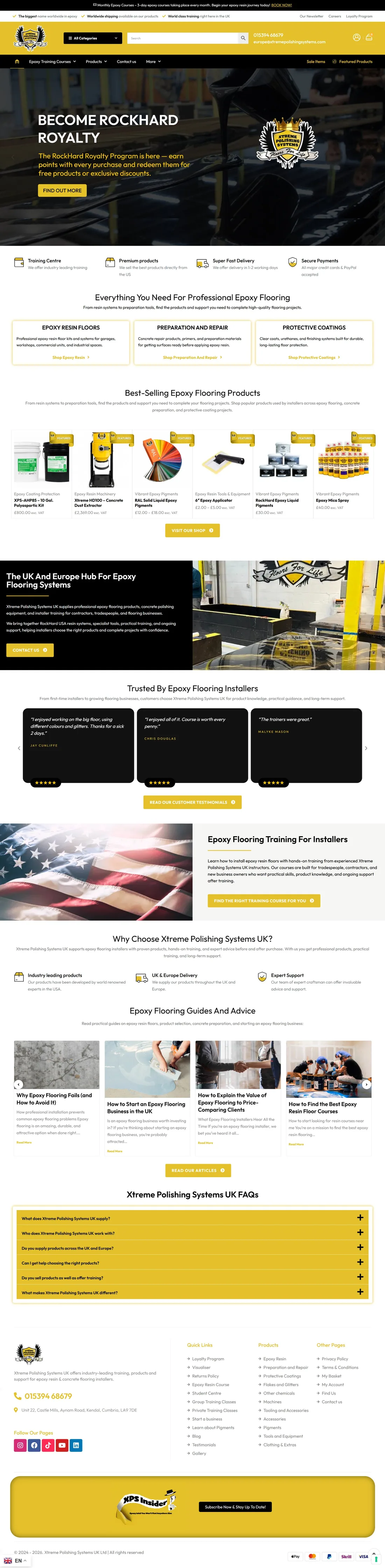 Xtreme Polishing Systems UK and Europe website homepage