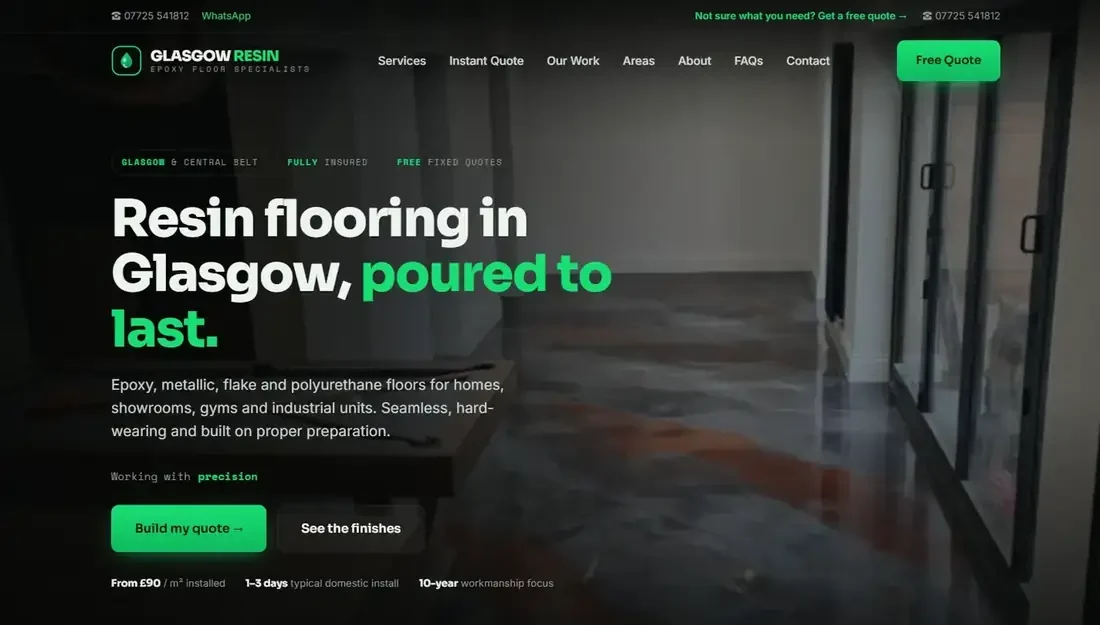 Glasgow Resin homepage